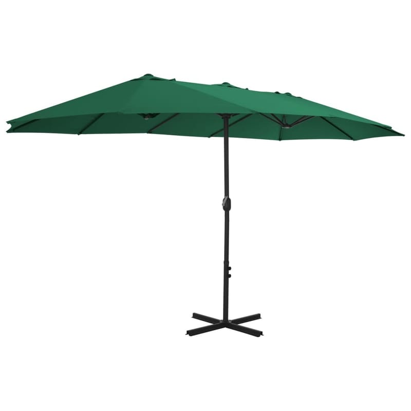 Udendørs Parasol Med Aluminiumsstang 460 X 270 Cm Grøn - Grøn - Havemøbler - Solafskærmning - Parasoller