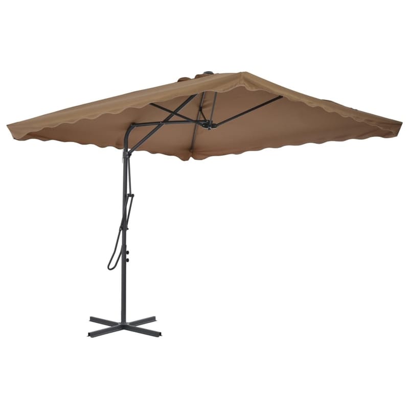 Udendørs Parasol Med Stålstang 250 X 250 Cm Gråbrun - Brun - Havemøbler - Solafskærmning - Parasoller