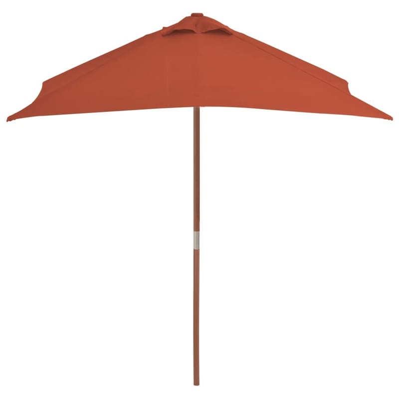 Udendørs Parasol Med Træstang 150 X 200 Cm Terracottafarvet - Orange - Havemøbler - Solafskærmning - Parasoller