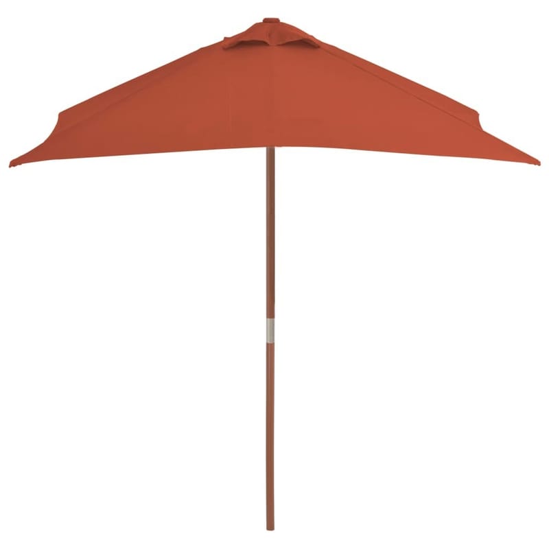 Udendørs Parasol Med Træstang 150 X 200 Cm Terracottafarvet - Orange - Parasoller