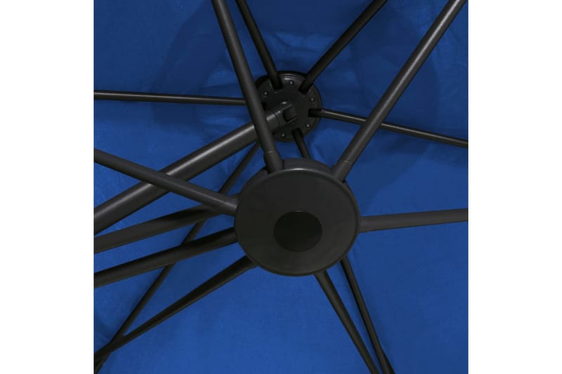 udendørsparasol med stålstang 300 cm azurblå - Blå - Parasoller