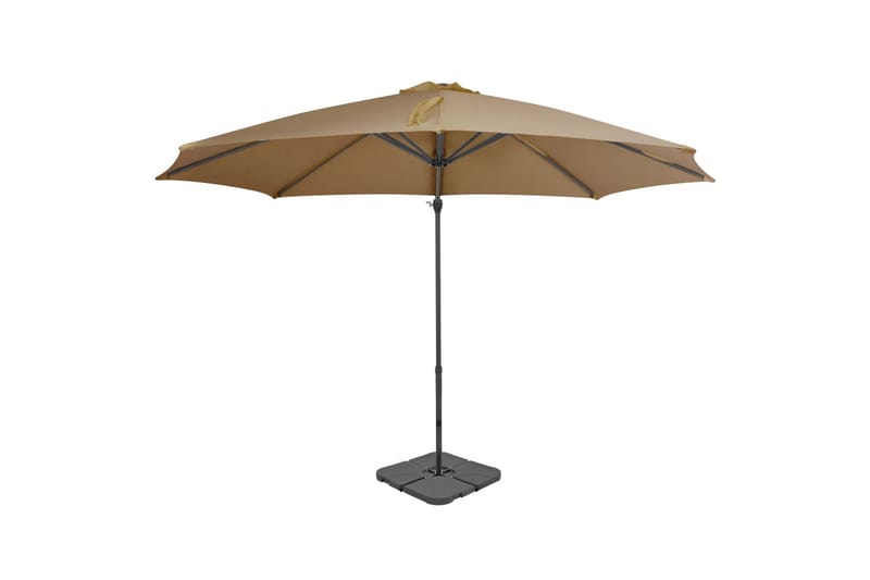 udendørsparasol med transportabel fod gråbrun - Parasoller