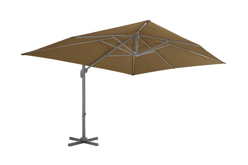 udendørsparasol med transportabel fod gråbrun - Parasoller