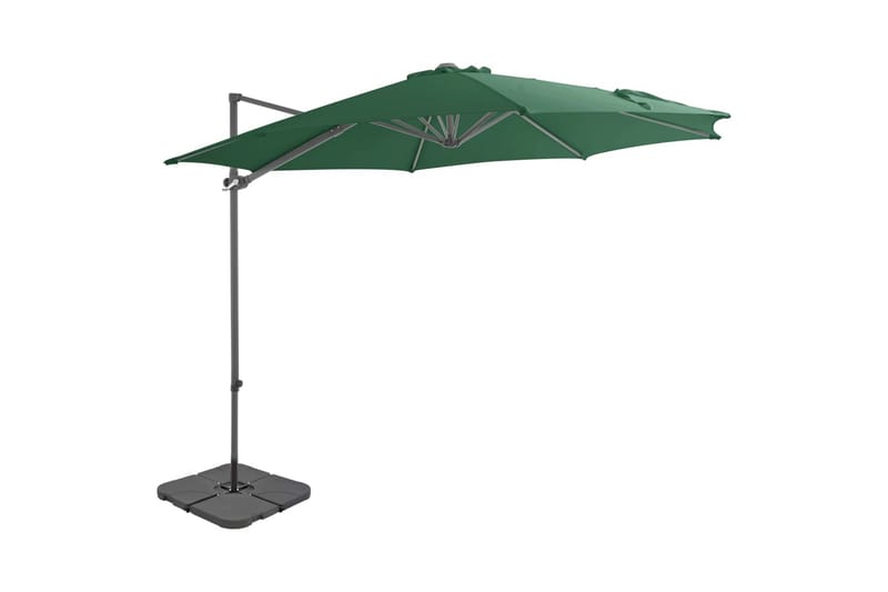 udendørsparasol med transportabel fod grøn - Parasoller