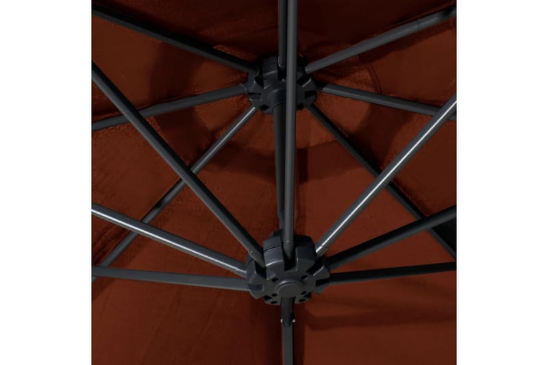 Væghængt Parasol Med Metalstang 300 cm Terracotta - Brun - Parasoller