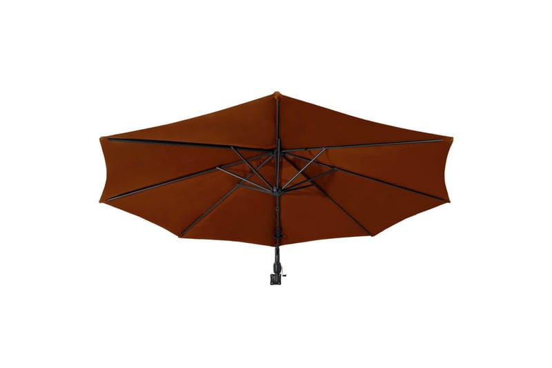 Væghængt Parasol Med Metalstang 300 cm Terracotta - Brun - Havemøbler - Solafskærmning - Parasoller