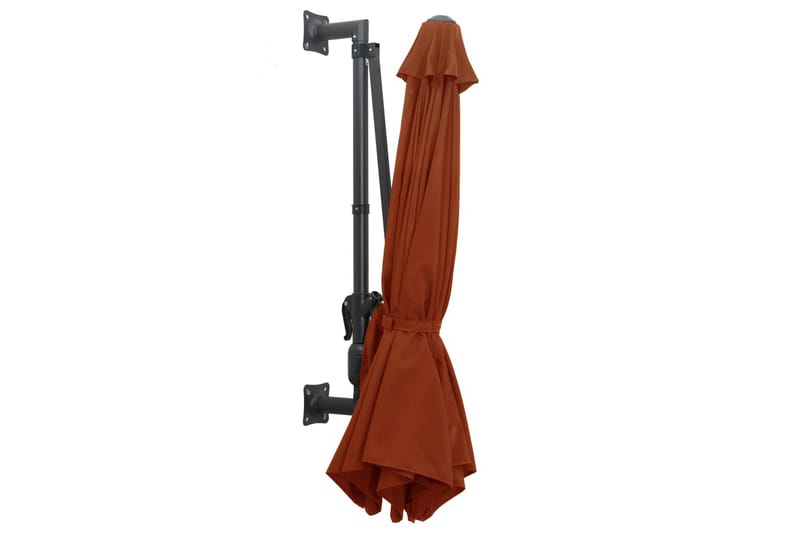 Væghængt Parasol Med Metalstang 300 cm Terracotta - Brun - Havemøbler - Solafskærmning - Parasoller