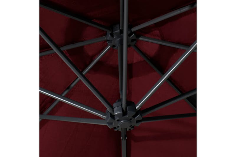 Væghængt Parasol Med Metalstang 300 cm Bordeauxfarvet - Rød - Havemøbler - Solafskærmning - Parasoller