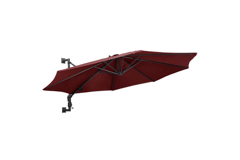Væghængt Parasol Med Metalstang 300 cm Bordeauxfarvet - Rød - Havemøbler - Solafskærmning - Parasoller
