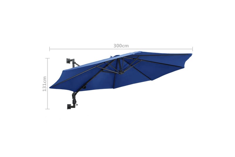 Væghængt Parasol Med Metalstang 300 cm Blå - Blå - Parasoller