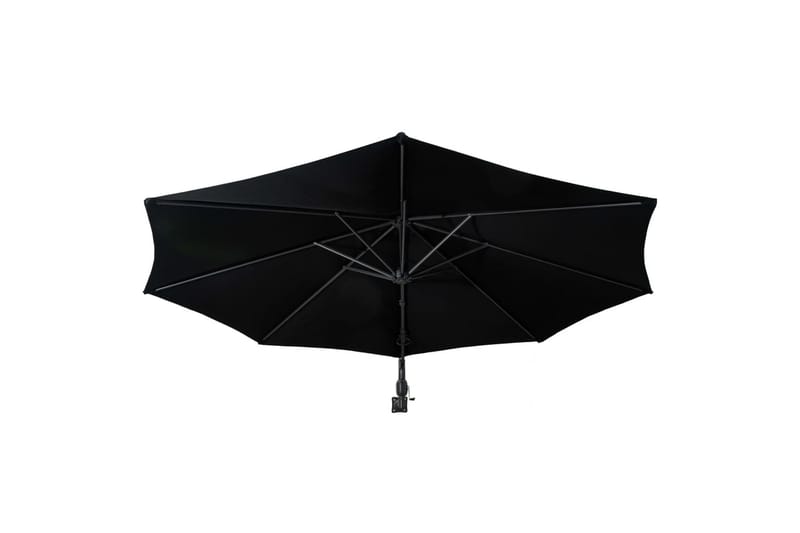 Væghængt Parasol Med Metalstang 300 cm Sort - Sort - Parasoller