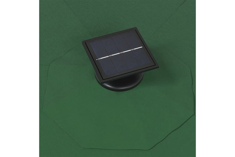 væghængt parasol med LED og metalstang 300 cm grøn - Grøn - Havemøbler - Solafskærmning - Parasoller