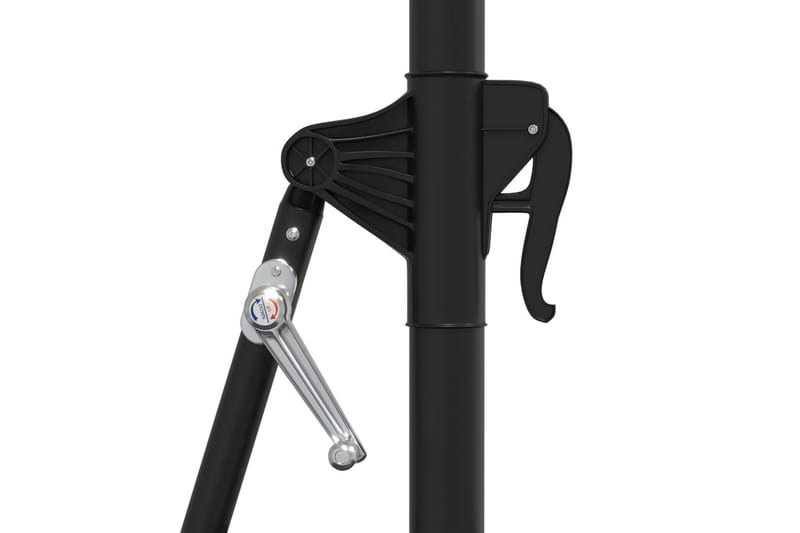 væghængt parasol med LED metalstang 300 cm gråbrun - Gråbrun - Havemøbler - Solafskærmning - Parasoller