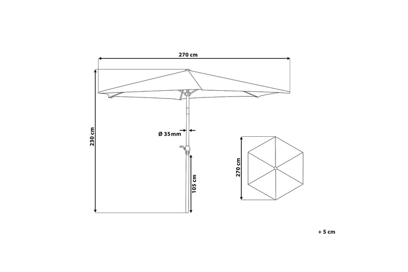 Varese Parasol 230 cm - Blå - Parasoller