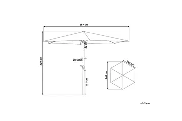 Varese Parasol 230 cm - Grå - Havemøbler - Solafskærmning - Parasoller - Balkonparasol