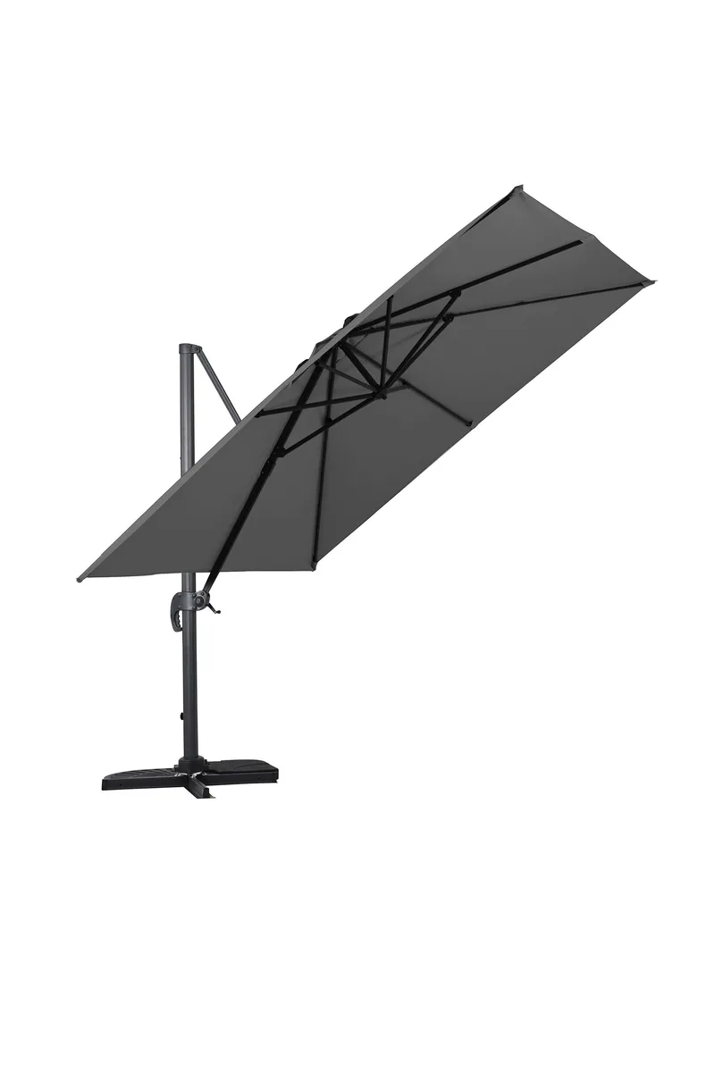 Vienna Stor hængeparasol 3 m i aluminium - Sort - Havemøbler - Solafskærmning - Parasoller - Hængeparasol