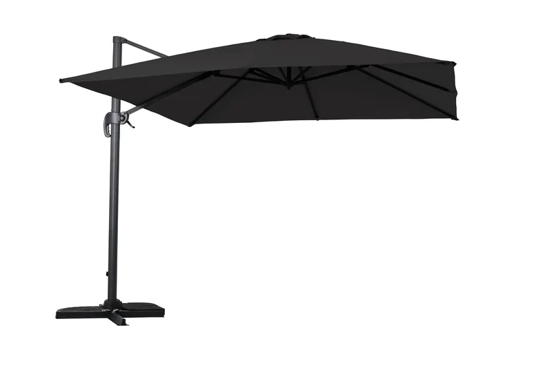 Vienna Stor hængeparasol 3 m i aluminium, Sort