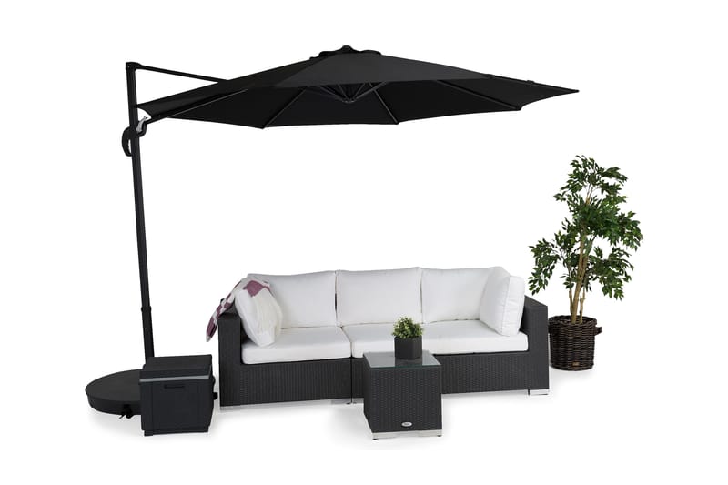 Vienna Parasol 3 m - Sort - Havemøbler - Solafskærmning - Parasoller - Hængeparasol