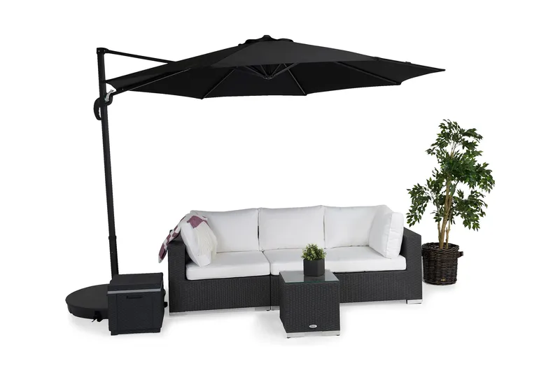 Vienna Parasol 3 m - Sort - Havemøbler - Solafskærmning - Parasoller - Hængeparasol