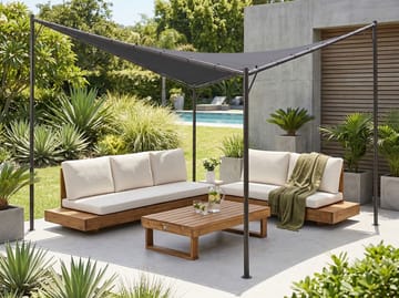 Pavillon Aventine 300 cm Stål - Grå/Sort - Havemøbler - Solafskærmning - Pergola