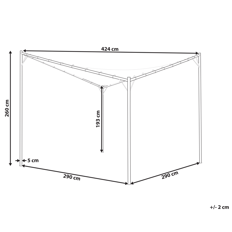 Pavillon Aventine 300 cm Stål - Grå/Sort - Havemøbler - Solafskærmning - Pergola