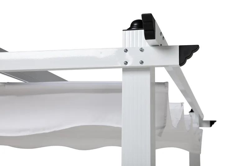 Fritstående pergola med sammenklappeligt tag til terrasse og have 4x3 - Hvid / Aluminium - Havemøbler - Solafskærmning - Pergola