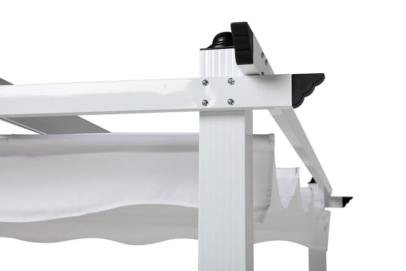 Fritstående pergola med sammenklappeligt tag til terrasse og have 4x3 - Hvid / Aluminium - Havemøbler - Solafskærmning - Pergola