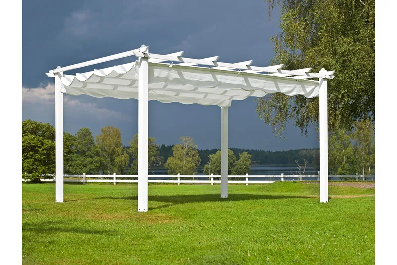 Hillerstorp Skanör Pergola 300 x 400 cm - Hvid - Havemøbler - Solafskærmning - Pergola
