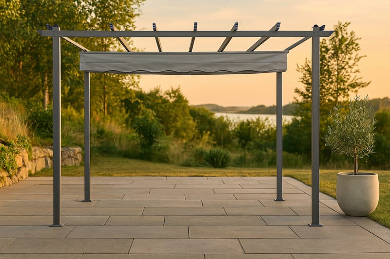 Lazio Pergola 295x395 cm - Sort/Grå - Havemøbler - Solafskærmning - Pergola