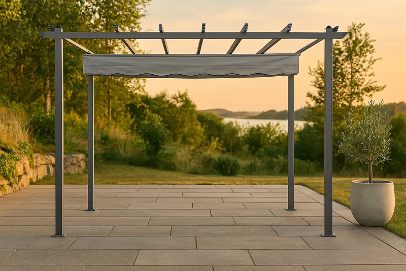 Lazio Pergola 295x395 cm - Sort/Grå - Havemøbler - Solafskærmning - Pergola