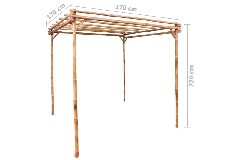 Pergola 170x170x220 cm Bambus - Brun - Grilltelt - Pergola