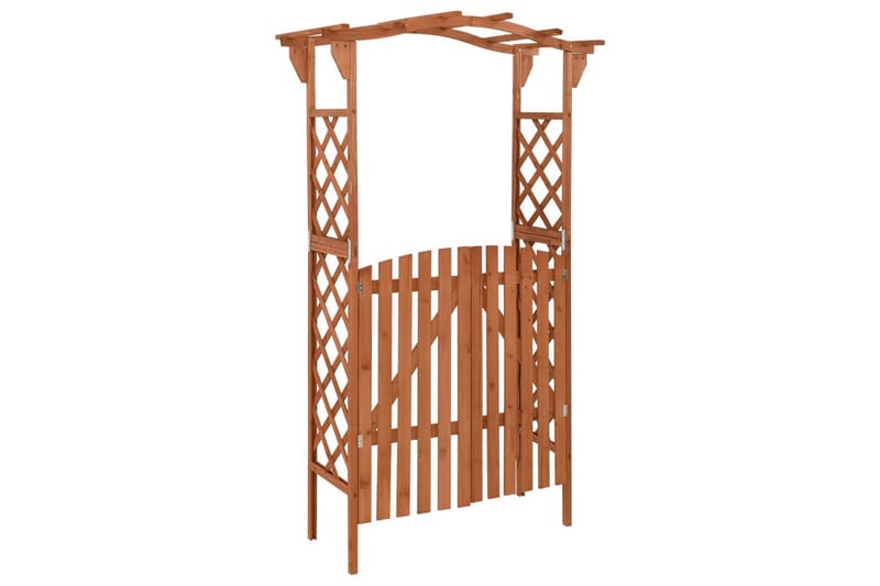 pergola med låge 116x40x204 cm massivt grantræ - Brun - Grilltelt - Pergola