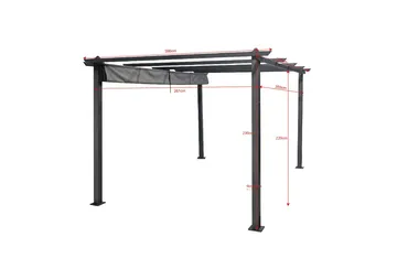 Porto Stor Pergola 4x3 m i aluminium med tag - Mørkegrå - Havemøbler - Solafskærmning - Pergola