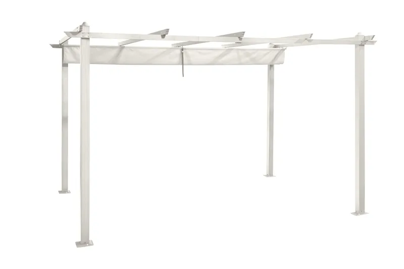 Porto Stor Pergola 4x3 m i aluminium med tag - Hvid - Havemøbler - Solafskærmning - Pergola