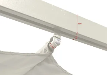 Porto Stor Pergola 4x3 m i aluminium med tag - Hvid - Havemøbler - Solafskærmning - Pergola