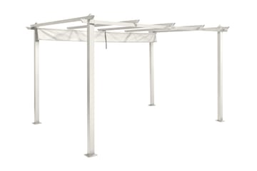 Porto Stor Pergola 4x3 m i aluminium med tag - Hvid - Havemøbler - Solafskærmning - Pergola