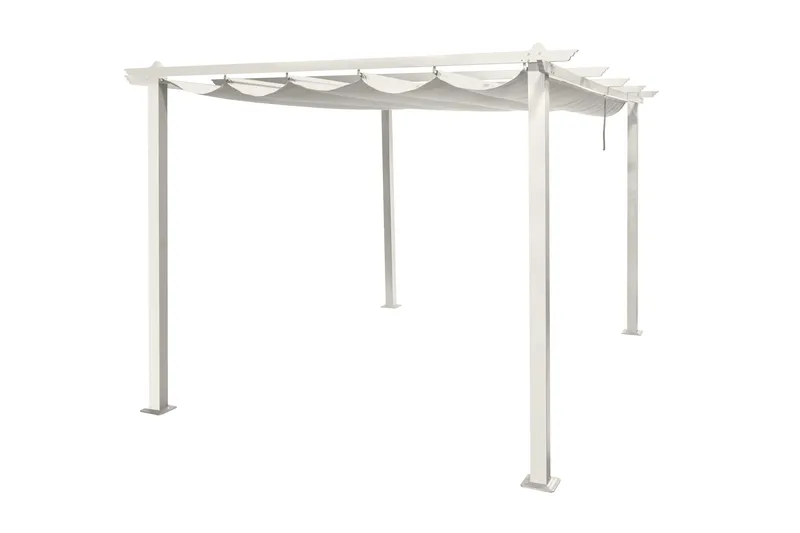 Porto Stor Pergola 4x3 m i aluminium med tag - Hvid - Havemøbler - Solafskærmning - Pergola