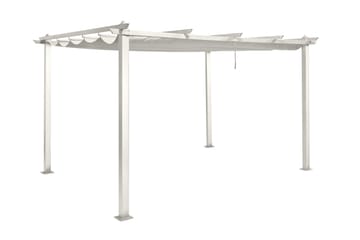 Porto Stor Pergola 4x3 m i aluminium med tag - Hvid - Havemøbler - Solafskærmning - Pergola