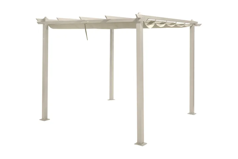 Porto Stor Pergola 4x3 m i aluminium med tag - Beige - Havemøbler - Solafskærmning - Pergola