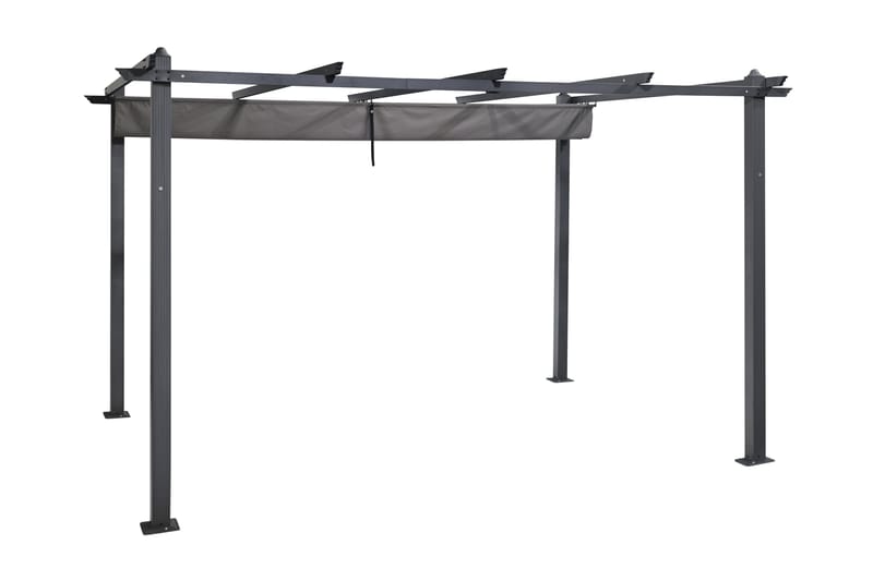 Porto Stor Pergola 4x3 m i aluminium med tag - Mørkegrå - Havemøbler - Solafskærmning - Pergola