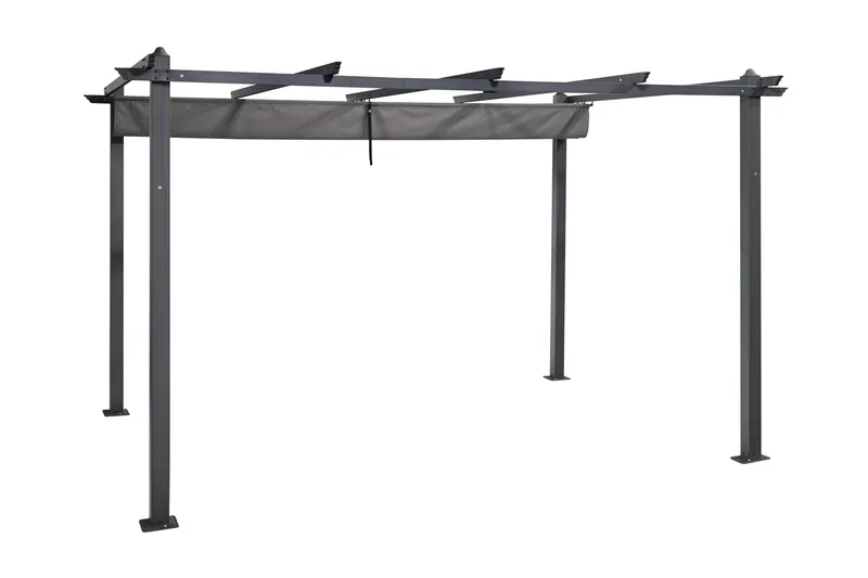 Porto Stor Pergola 4x3 m i aluminium med tag - Mørkegrå - Havemøbler - Solafskærmning - Pergola