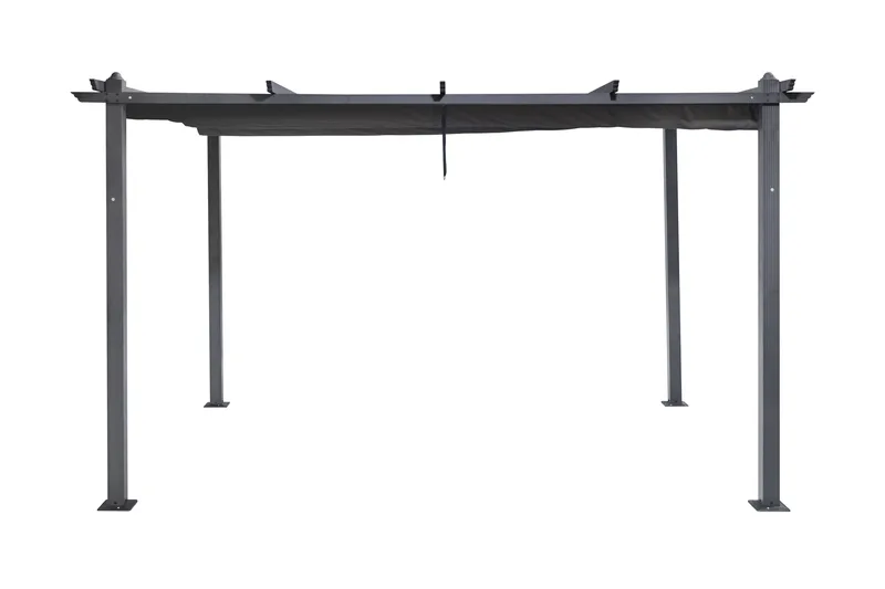 Porto Stor Pergola 4x3 m i aluminium med tag, Mørkegrå