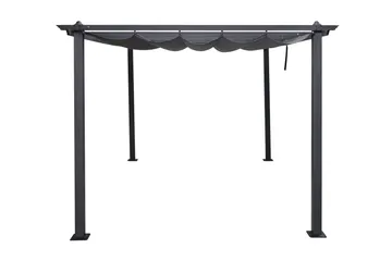Porto Stor Pergola 4x3 m i aluminium med tag - Mørkegrå - Havemøbler - Solafskærmning - Pergola