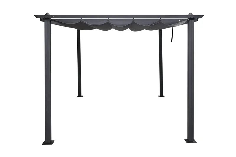 Porto Stor Pergola 4x3 m i aluminium med tag - Mørkegrå - Havemøbler - Solafskærmning - Pergola