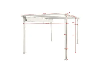 Porto Stor Pergola 4x3 m i aluminium med tag - Hvid - Havemøbler - Solafskærmning - Pergola