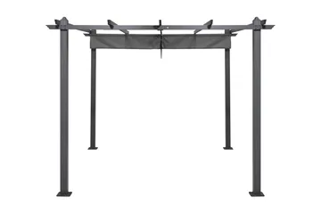 Porto Pergola 3x3 m i aluminium med tag til solafskærmning - Mørkegrå - Havemøbler - Solafskærmning - Pergola