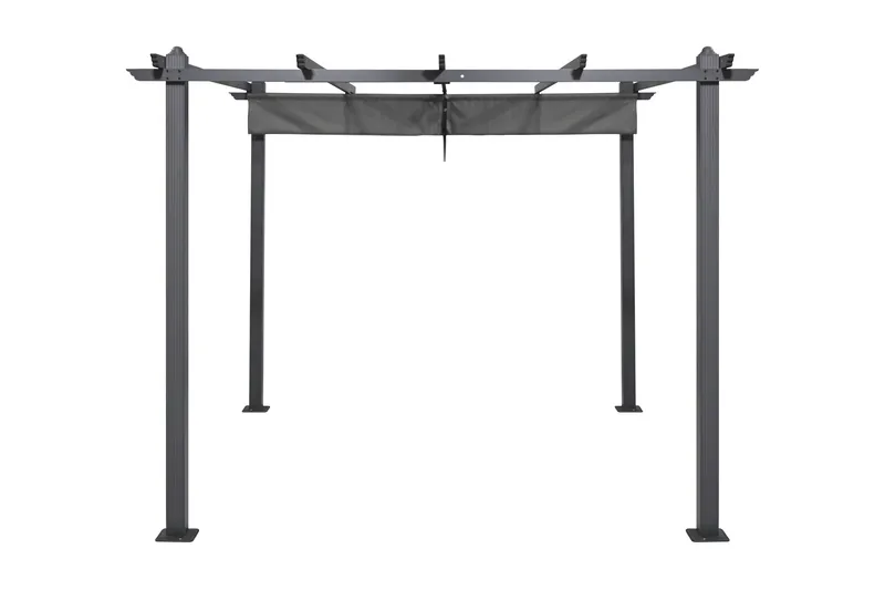 Porto Pergola 3x3 m i aluminium med tag til solafskærmning - Mørkegrå - Havemøbler - Solafskærmning - Pergola