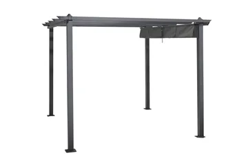 Porto Pergola 3x3 m i aluminium med tag til solafskærmning - Mørkegrå - Havemøbler - Solafskærmning - Pergola