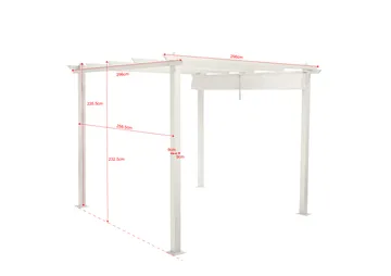 Porto Pergola 3x3 m i aluminium med tag til solafskærmning - Hvid - Havemøbler - Solafskærmning - Pergola