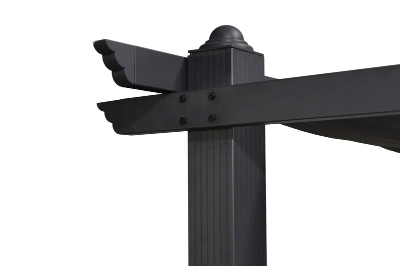 Porto Pergola 3x3 m i aluminium med tag til solafskærmning - Mørkegrå - Havemøbler - Solafskærmning - Pergola